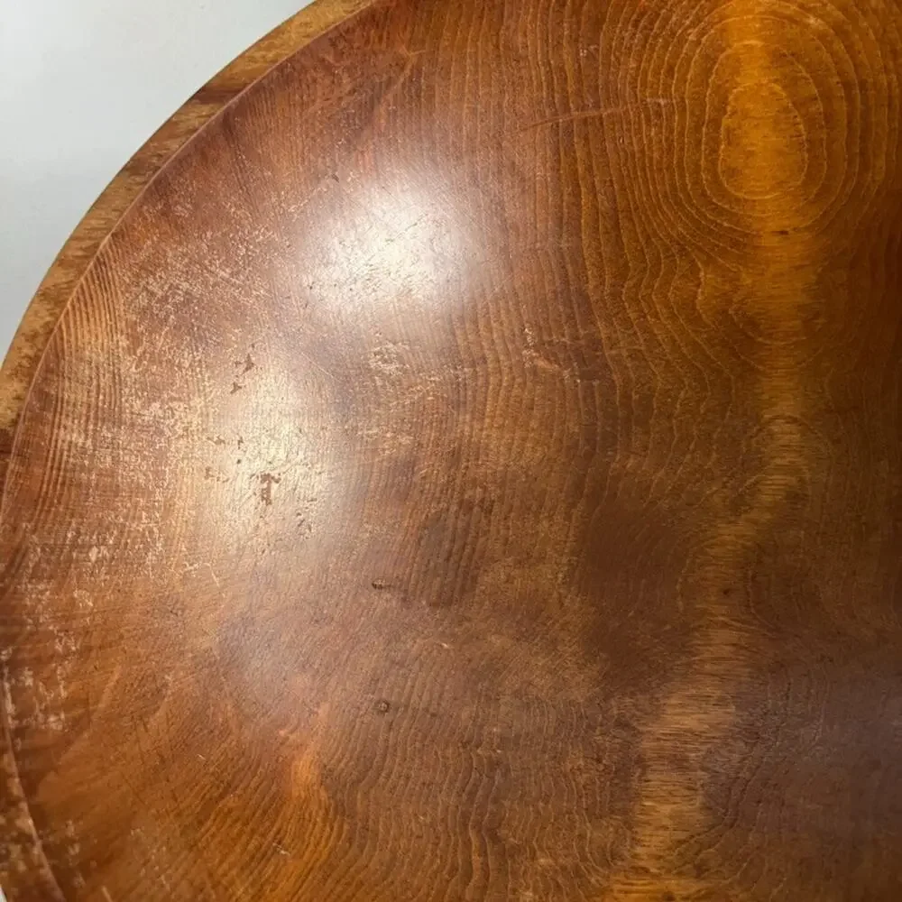 Vintage Mort N. Marton Birch Wood 13” Bowl Dough Salad Made In Canada